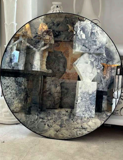 AGED MIRROR ROUND