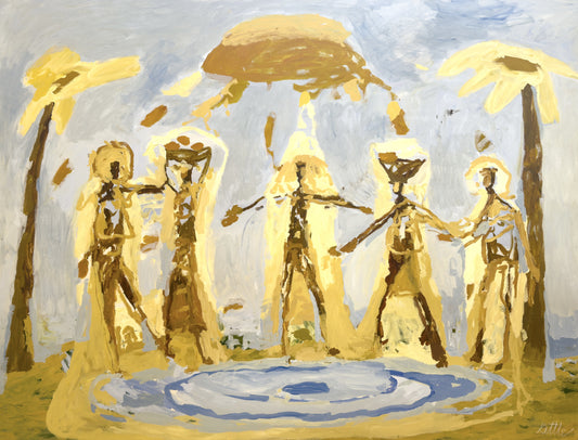 FIVE SUN FLOWER PAINTING